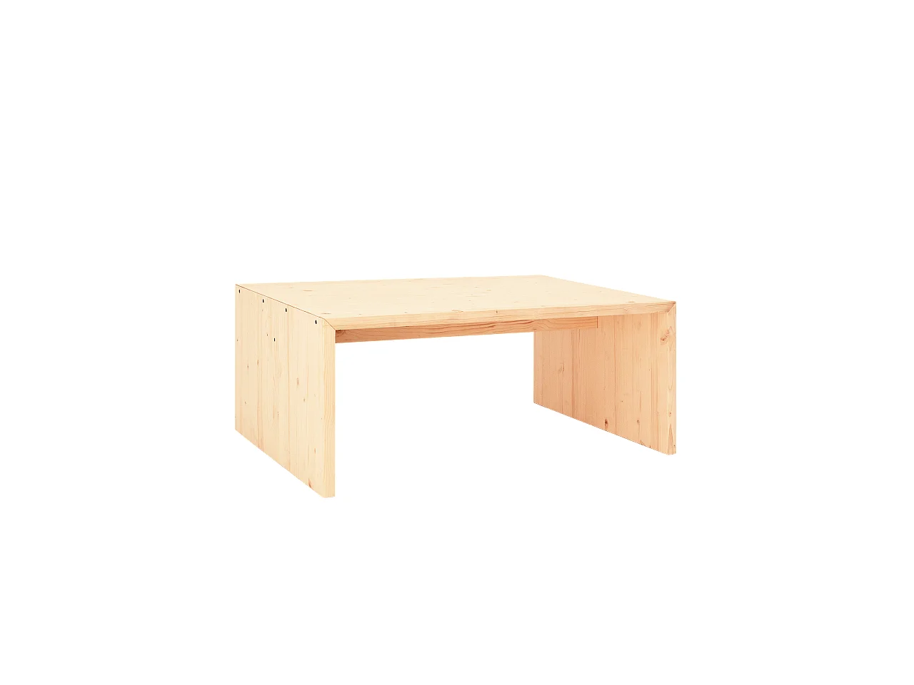 Mesa de centro rectangular grande de madera de abeto Decowood en color natural de 109,4x59x74cm - TELVA - DECOWOOD