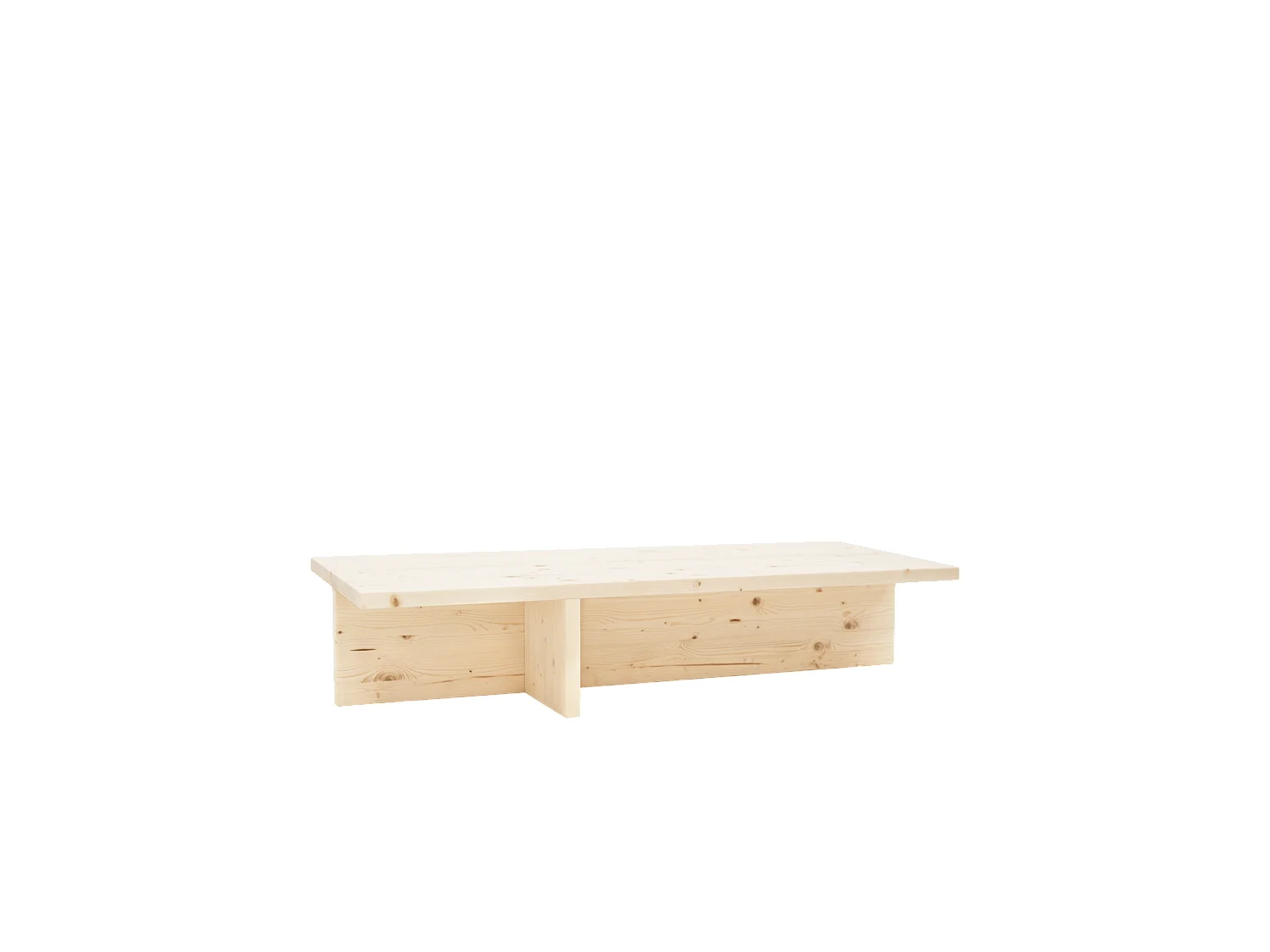 Table basse en bois de sapin naturelle 123,5x27cm - SAM - DECOWOOD
