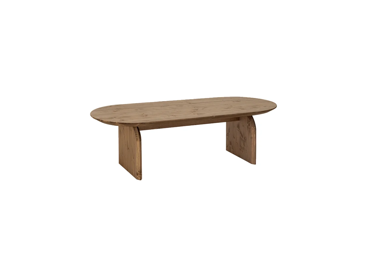 Table basse ovale en bois de sapin vieilli 100x35cm - BLOOM - DECOWOOD