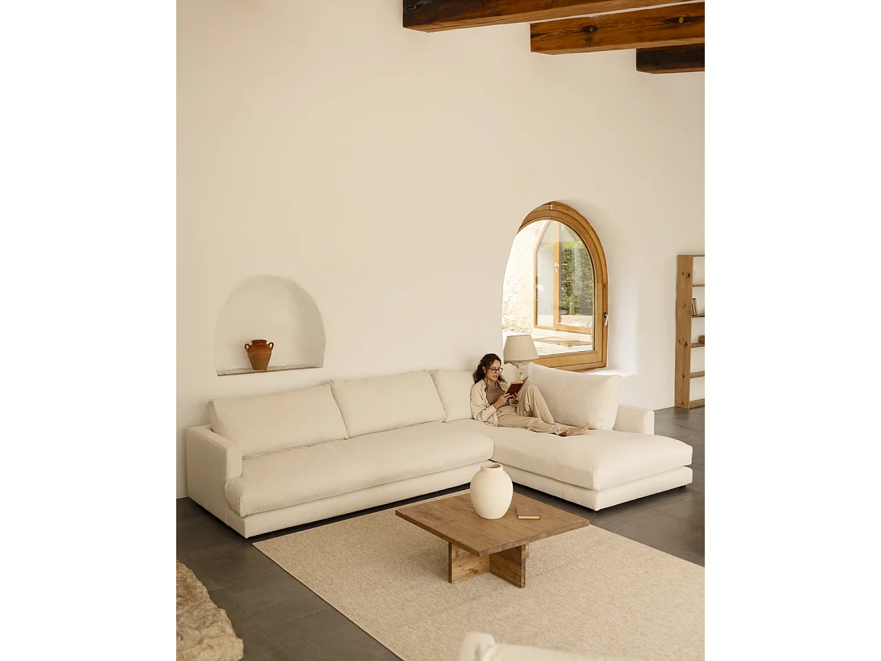 Tavolino quadrato in legno massiccio colore marrone scuro 80x33,22cm - TENA - DECOWOOD