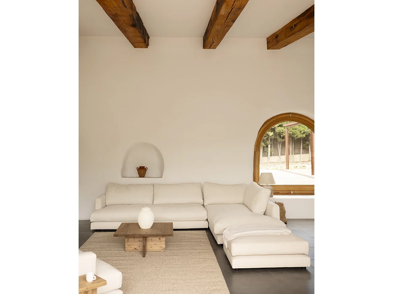 Tavolino quadrato in legno massiccio colore marrone scuro 80x33,22cm - TENA - DECOWOOD