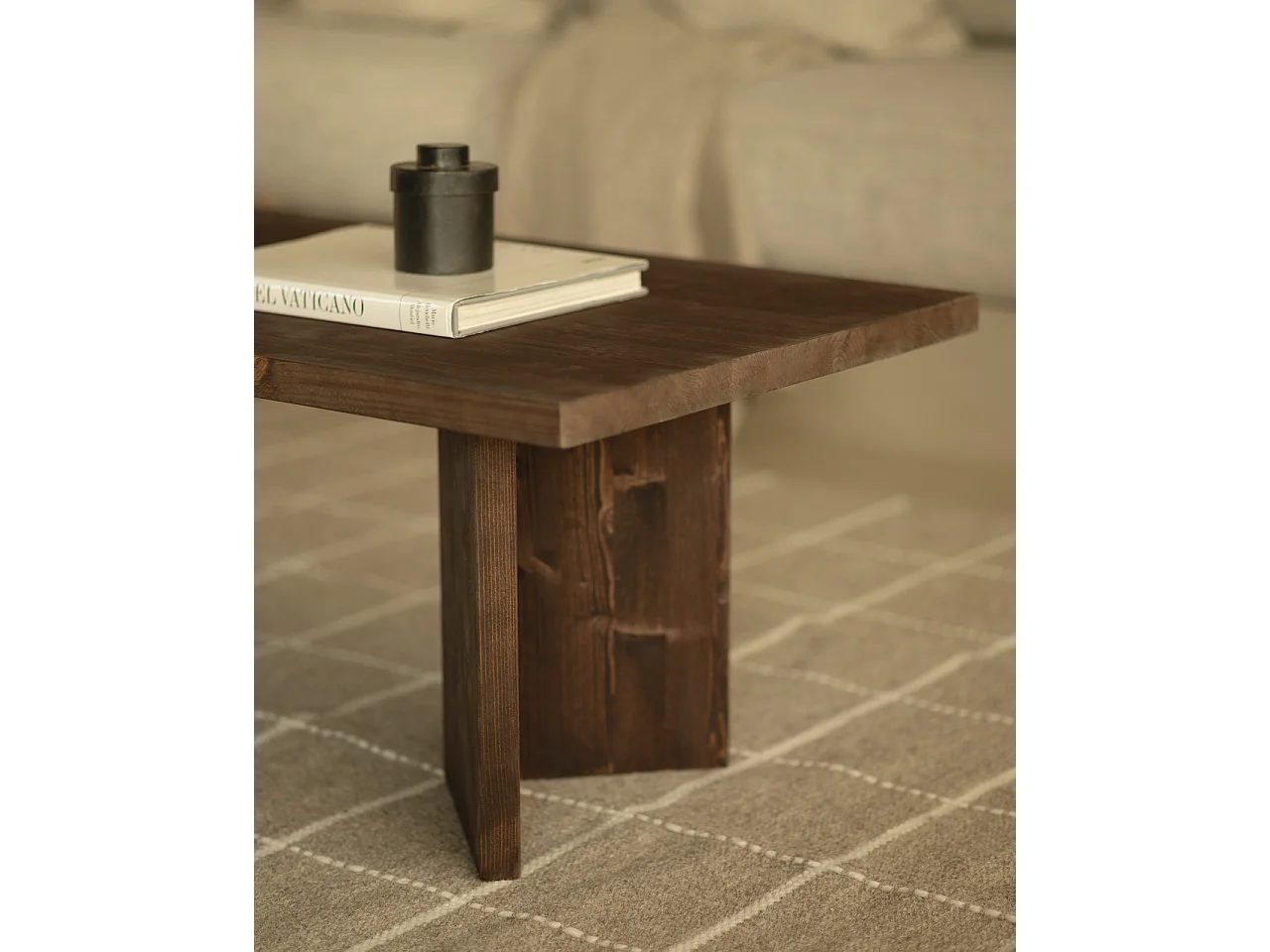 Table basse en bois de sapin en marron 120x50cm - KYOTO - DECOWOOD