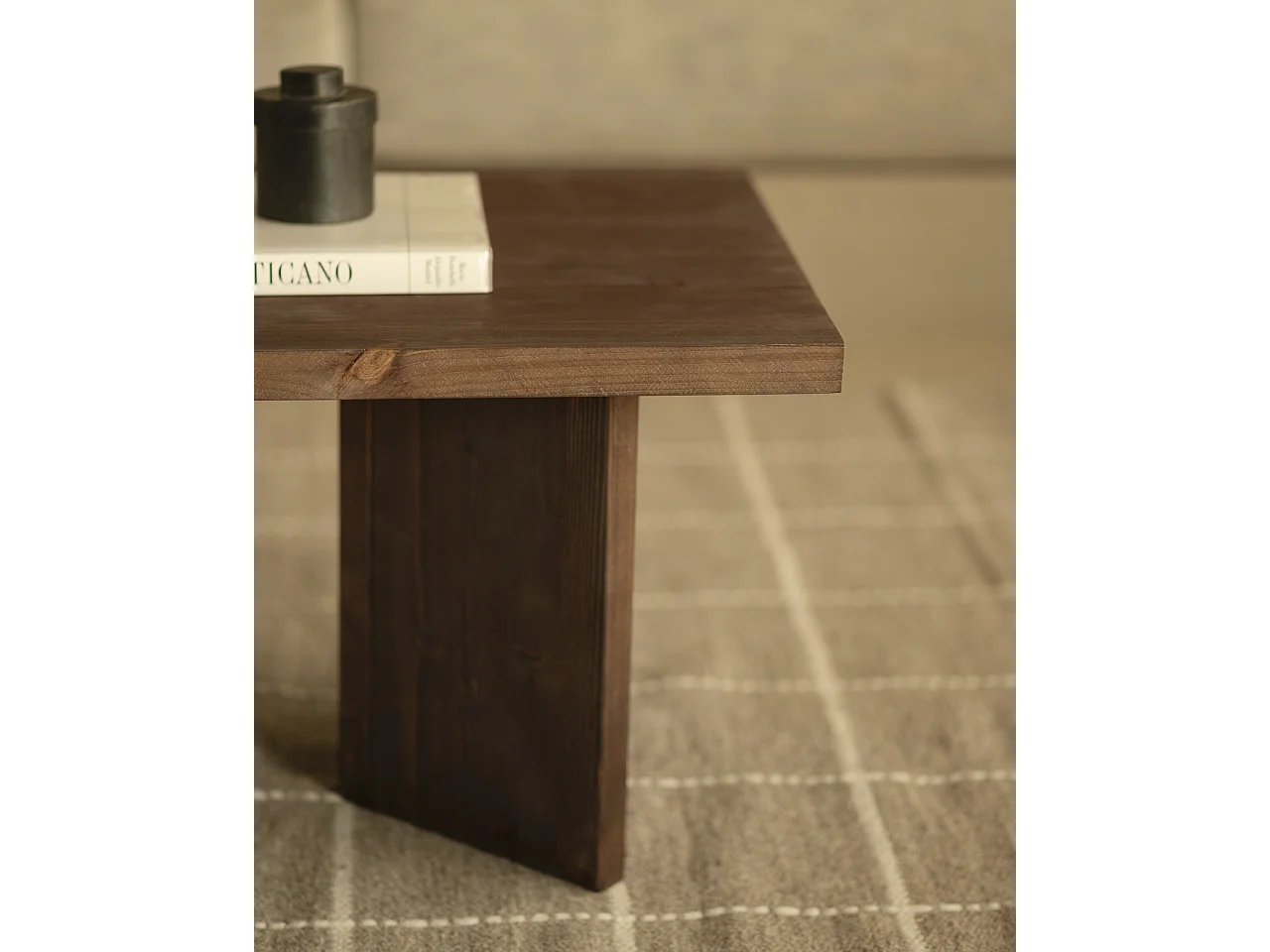 Table basse en bois de sapin en marron 120x50cm - KYOTO - DECOWOOD