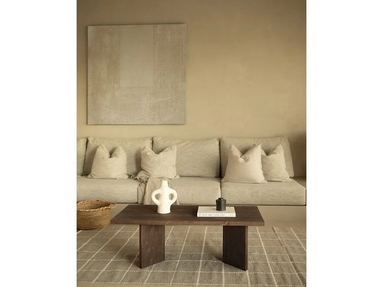 Tavolo basso in legno massello in tono noce 120x40cm - KYOTO - DECOWOOD