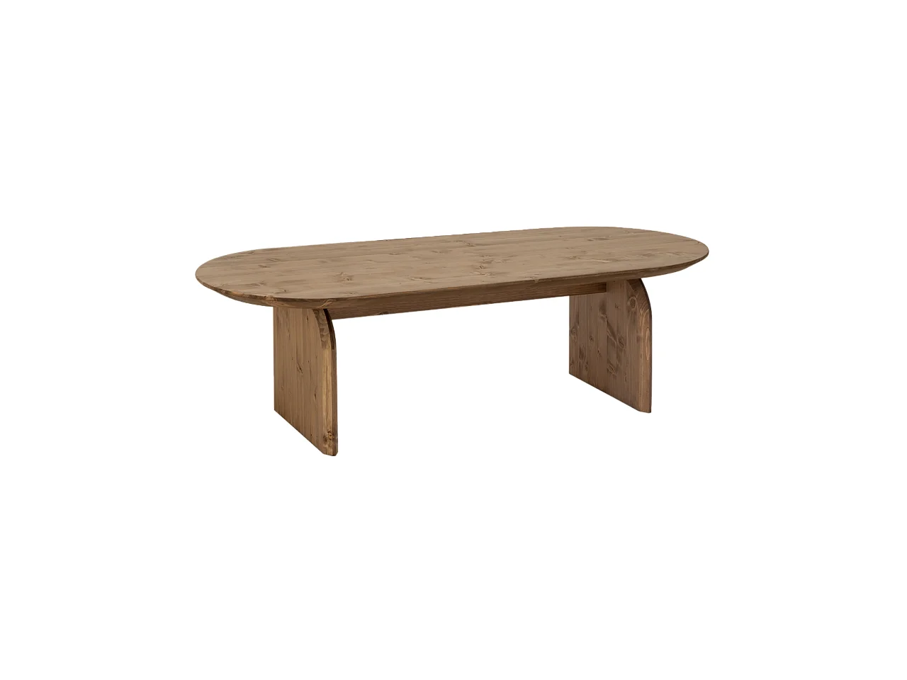 Table basse ovale en bois de sapin vieilli 120x35cm - BLOOM - DECOWOOD