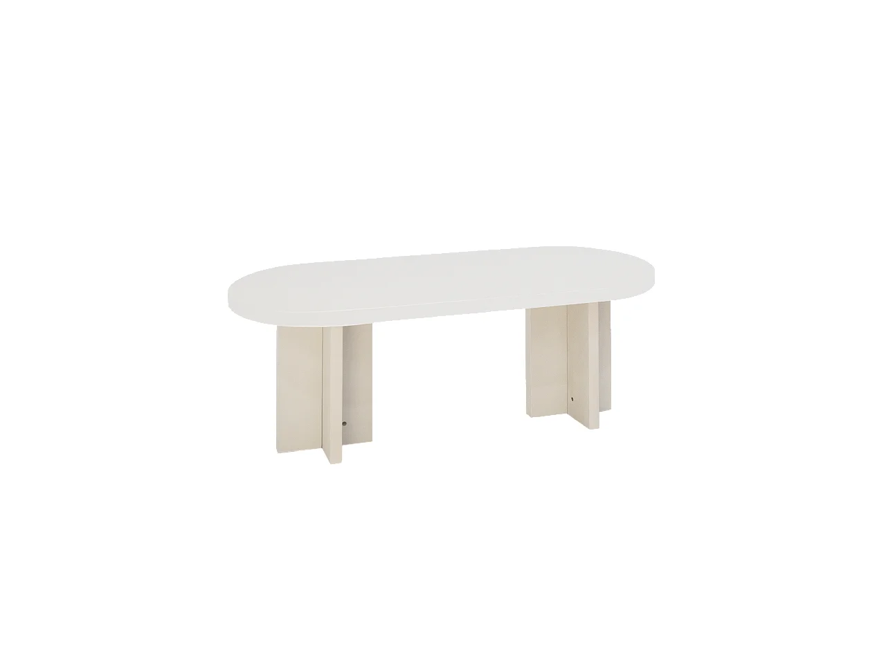 Mesa de centro ovalada de microcemento Decowood color blanco roto de 120x40cm - TOKYO - DECOWOOD