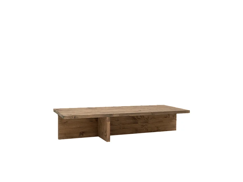 Table basse en bois de sapin vieilli 123,5x27cm - SAM - DECOWOOD