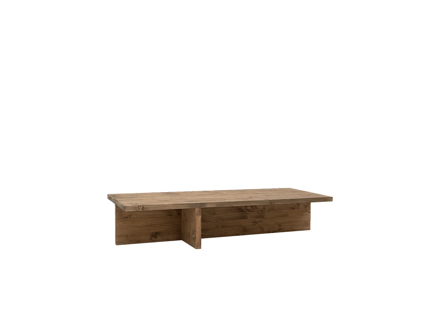 Table basse en bois de sapin vieilli 123,5x27cm - SAM - DECOWOOD