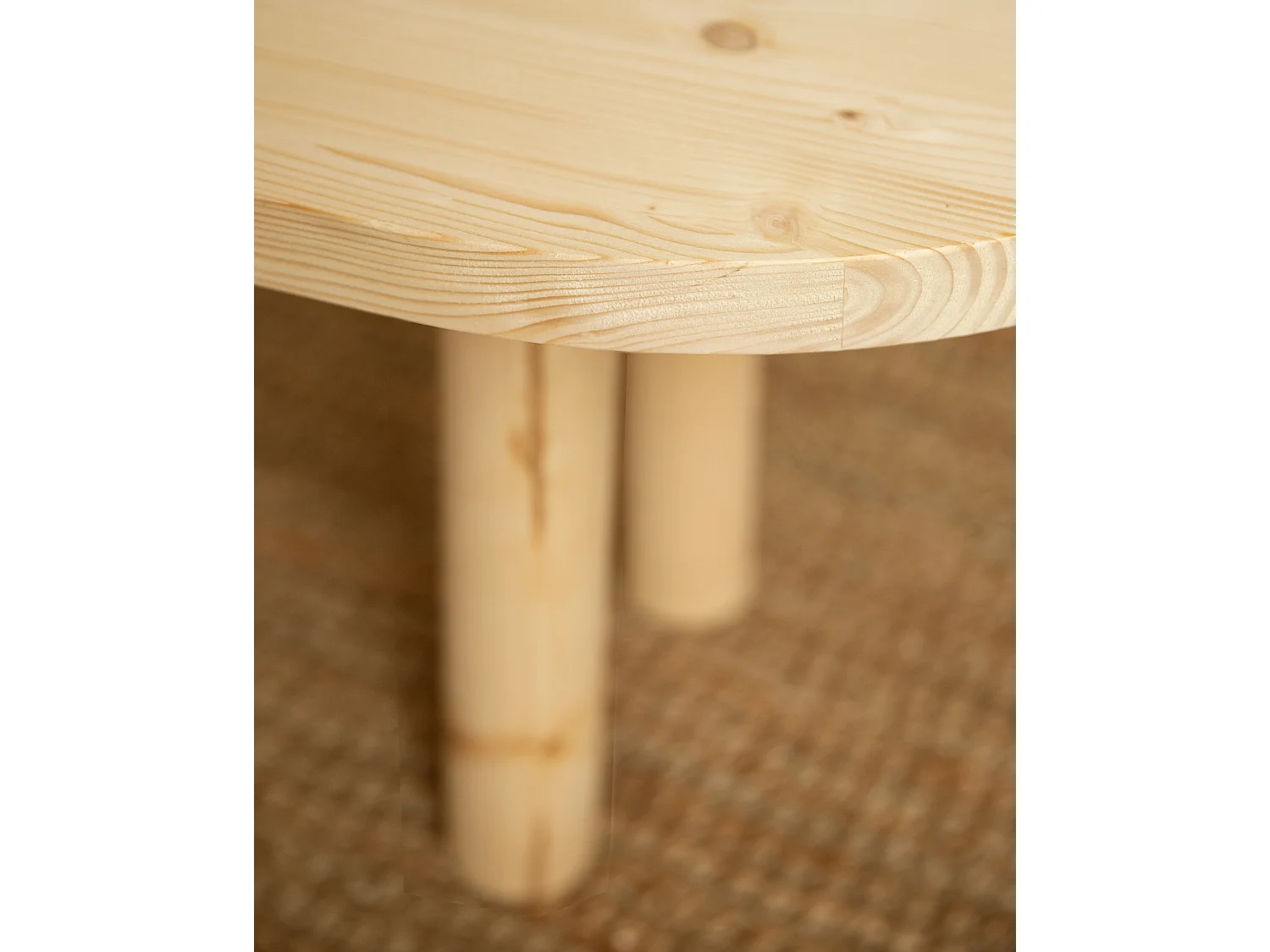 Mesa de centro ovalada de madera maciza Decowood con cuatro patas en color natural de 120x40cm - GINA - DECOWOOD