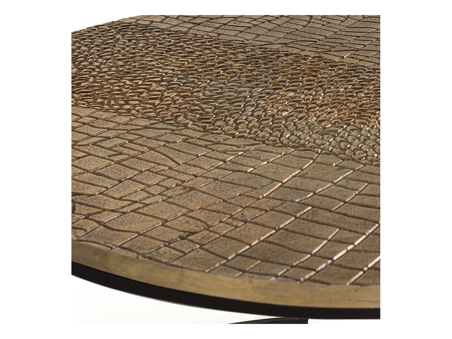 Mesa  centro en hierro y aluminio negro y bronce Multicolor.Giner y Colomer