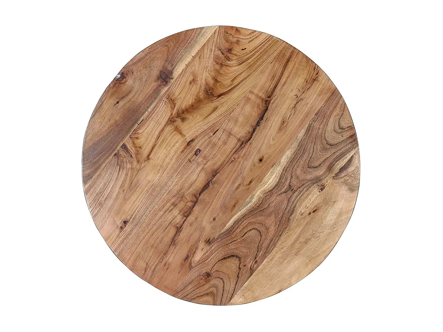 Table basse en bois de manguier naturel et pieds en métal