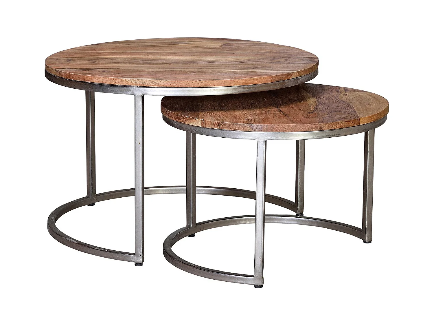 Table basse en bois de manguier naturel et pieds en métal