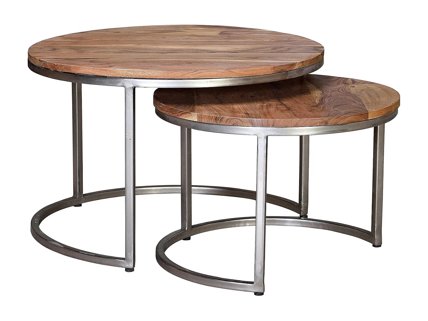 Table basse en bois de manguier naturel et pieds en métal