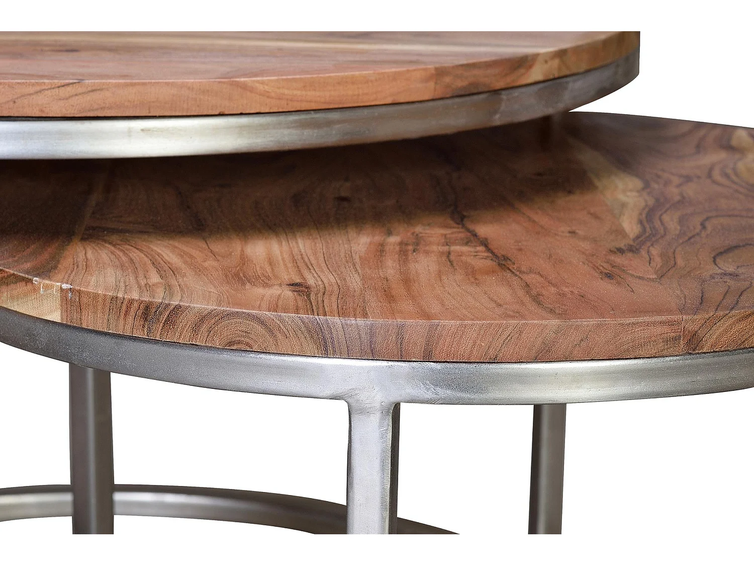 Table basse en bois de manguier naturel et pieds en métal