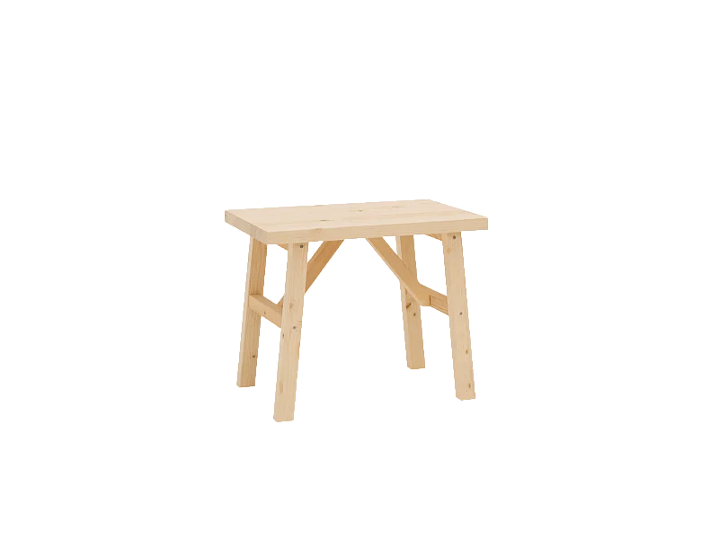 Tabouret en bois de sapin naturelle 55x45cm - SIEP - DECOWOOD