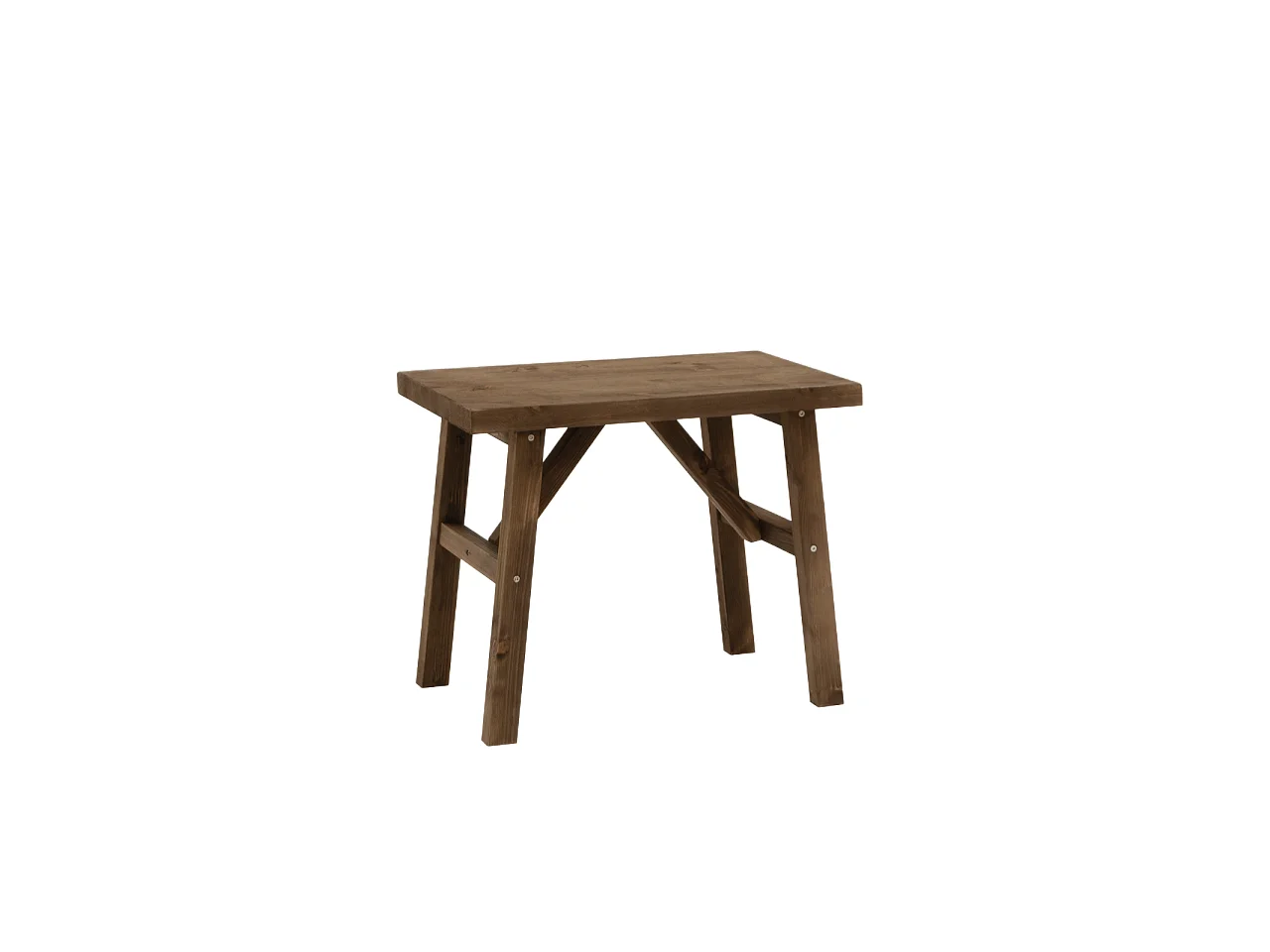 Sgabello in legno massello in tono noce 55x45cm - SIEP - DECOWOOD