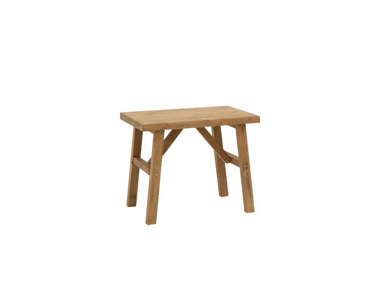 Sgabello in legno massello in tono rovere scuro 55x45cm - SIEP - DECOWOOD