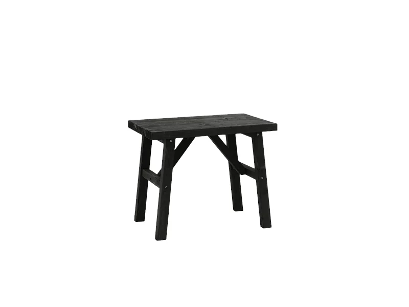 Taburete de madera maciza en tono negro de 45x55cm - SIEP - DECOWOOD