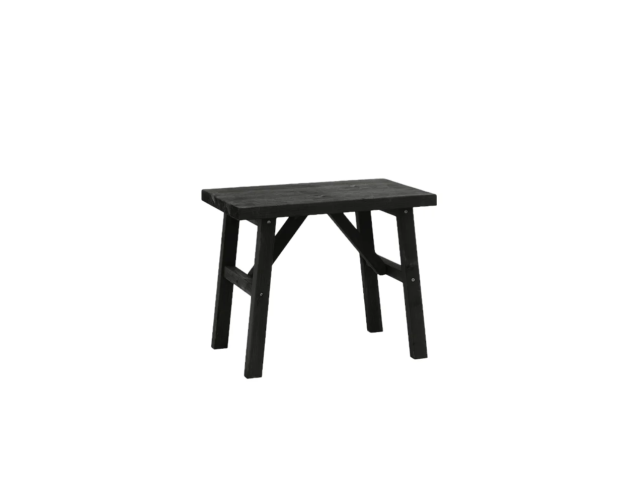 Taburete de madera maciza en tono negro de 45x55cm - SIEP - DECOWOOD