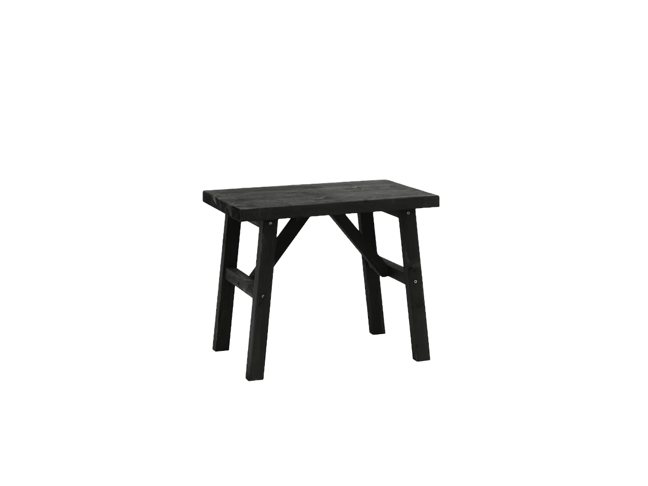 Sgabello in legno massello in tono nero 55x45cm - SIEP - DECOWOOD