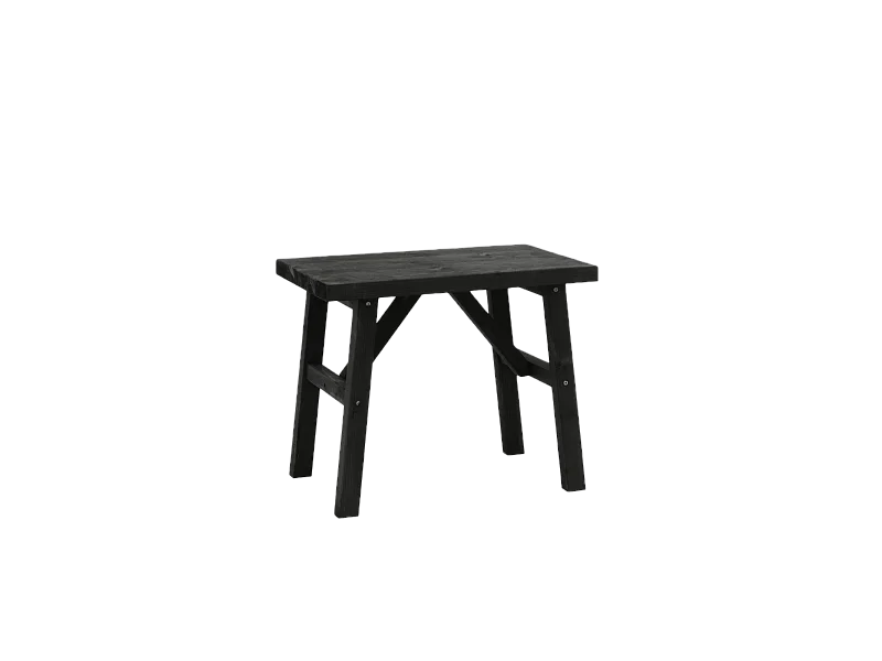 Sgabello in legno massello in tono nero 55x45cm - SIEP - DECOWOOD