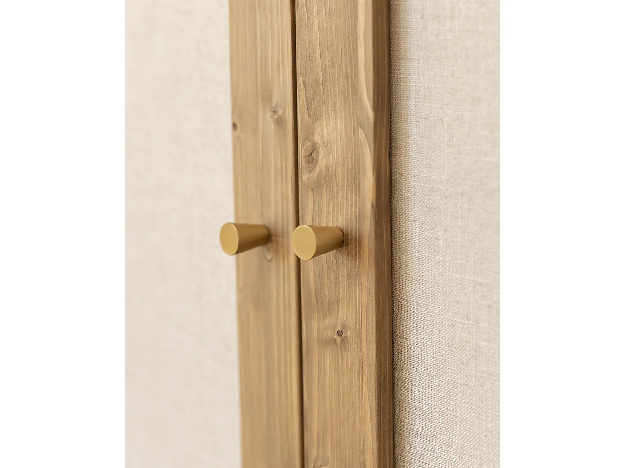 Armoire en bois de sapin et toile de lin vieilli 180x80cm - LINEN - DECOWOOD