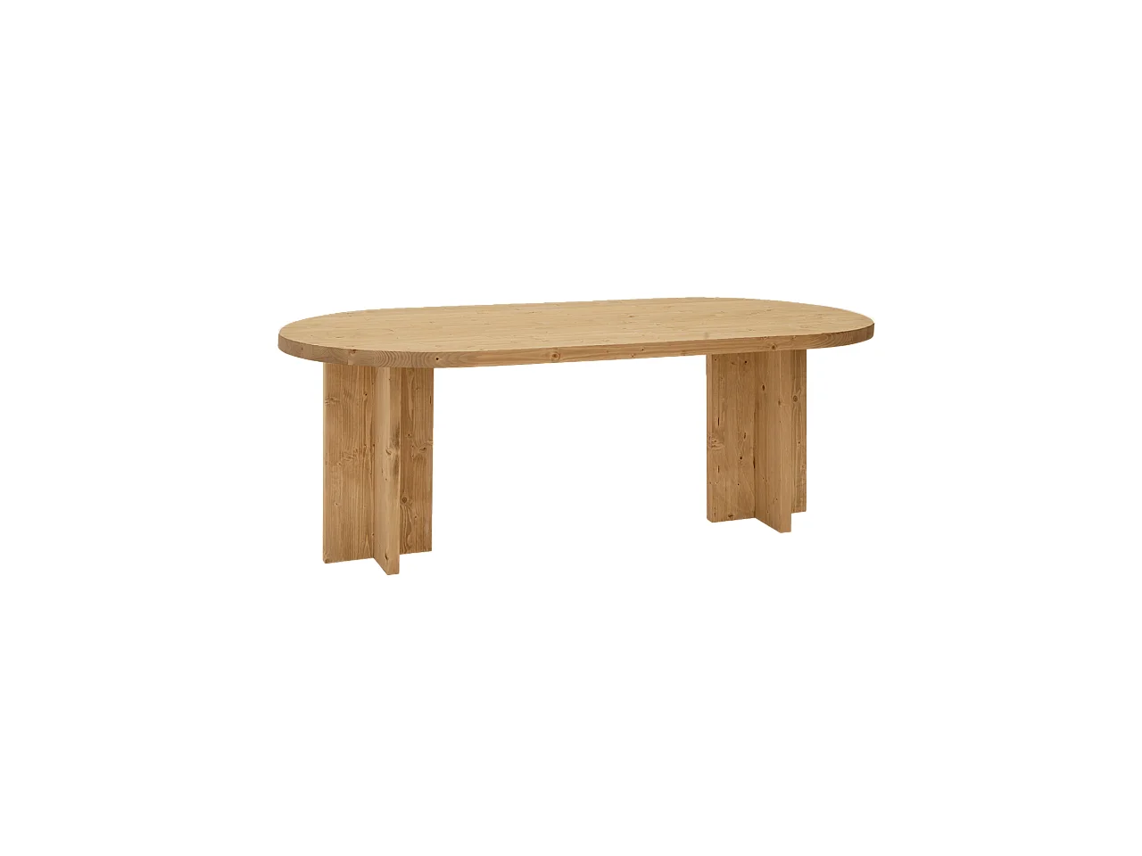 Table à manger ovale en bois de sapin marron 200x75cm - TOKYO - DECOWOOD