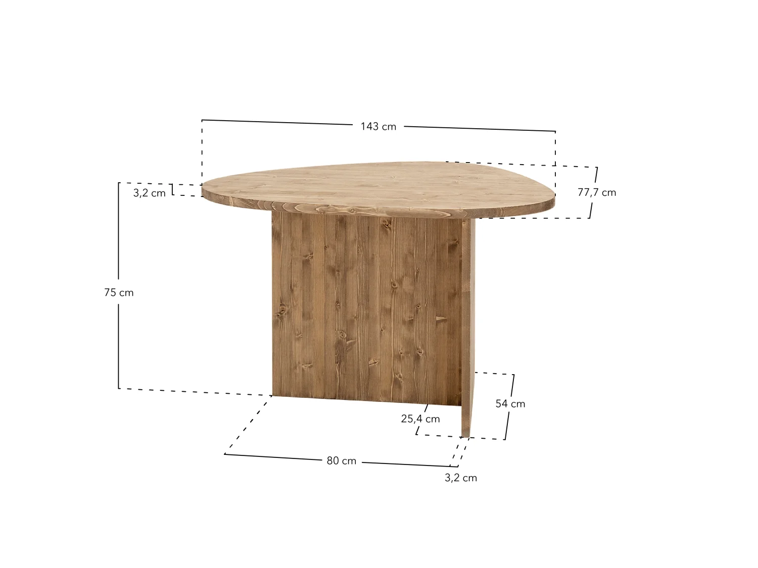 Table à manger en bois de sapin vieilli 142,9x75cm - MUR - DECOWOOD
