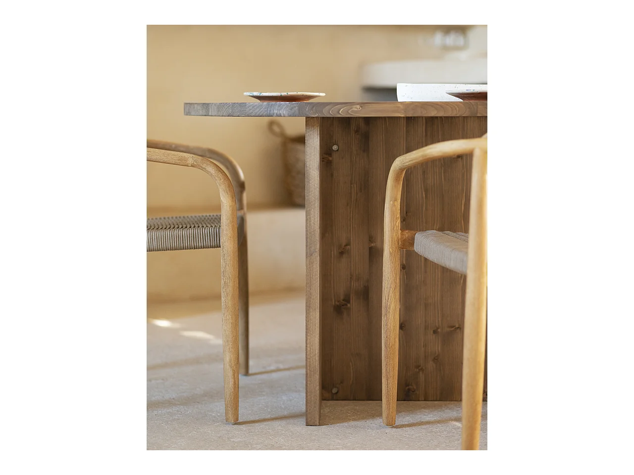 Table à manger en bois de sapin vieilli 142,9x75cm - MUR - DECOWOOD