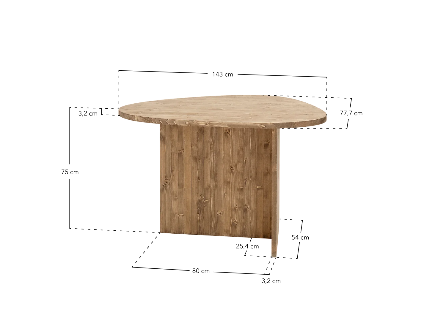 Table à manger en bois de sapin vieilli 142,9x75cm - MUR - DECOWOOD