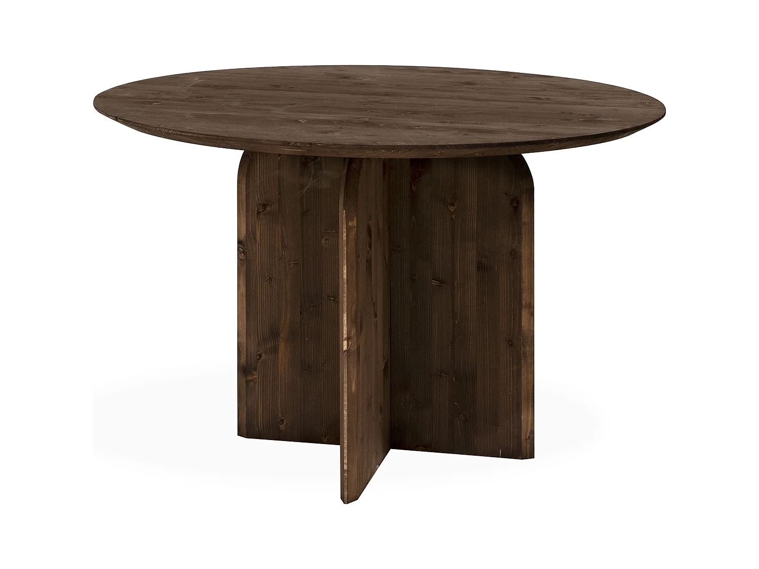 Table à manger ronde en bois de sapin marron 110x75,2cm - BLOOM - DECOWOOD