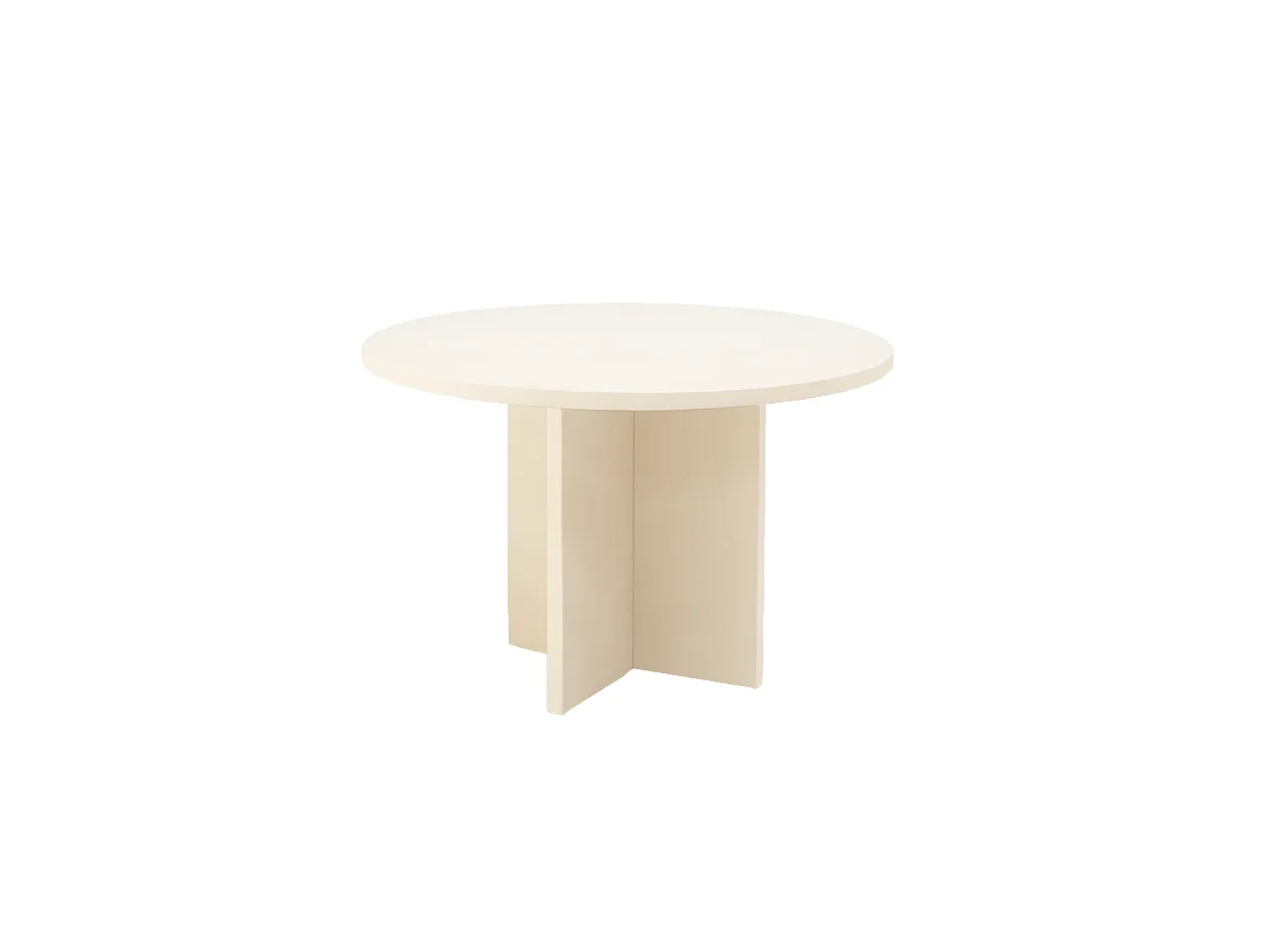 Table de salle à manger ronde en microciment blanc cassé de Ø110x75cm - TOKYO - DECOWOOD