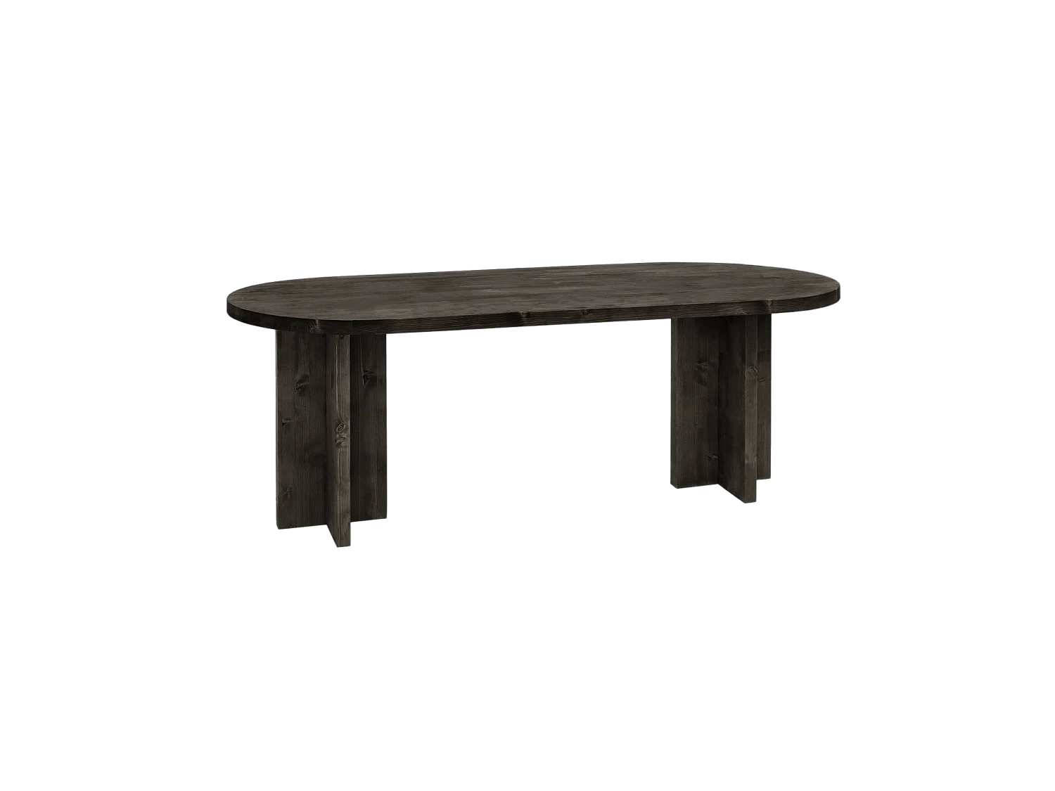 Tavolo da pranzo ovale in legno massello in tono nero 160x75cm - TOKYO - DECOWOOD