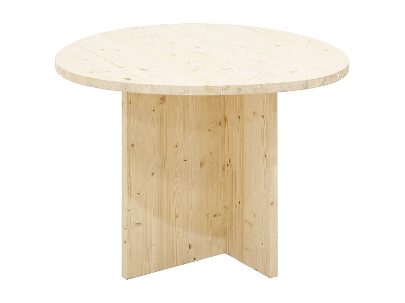 Mesa de comedor de forma orgánica de madera de abeto maciza Decowood en tono natural de 100x75cm - MUR - DECOWOOD