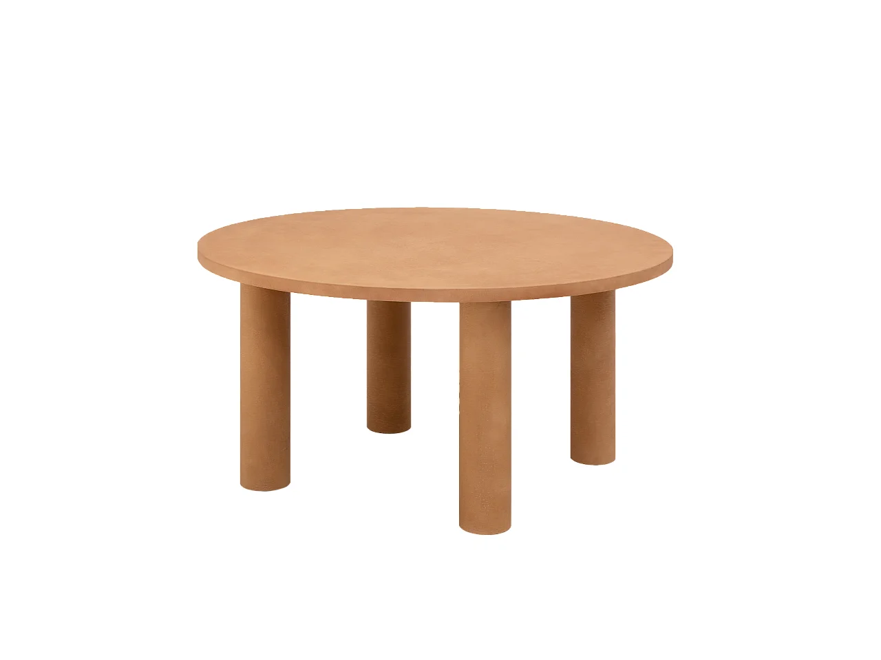 Mesa de comedor redonda de microcemento en tono terracota DECOWOOD de Ø160x75cm - LUCÍA - DECOWOOD