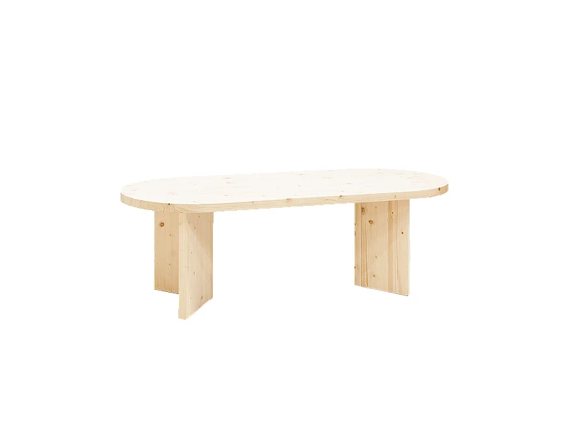 Table à manger en bois de sapin naturel 160x75cm - OSAKA - DECOWOOD