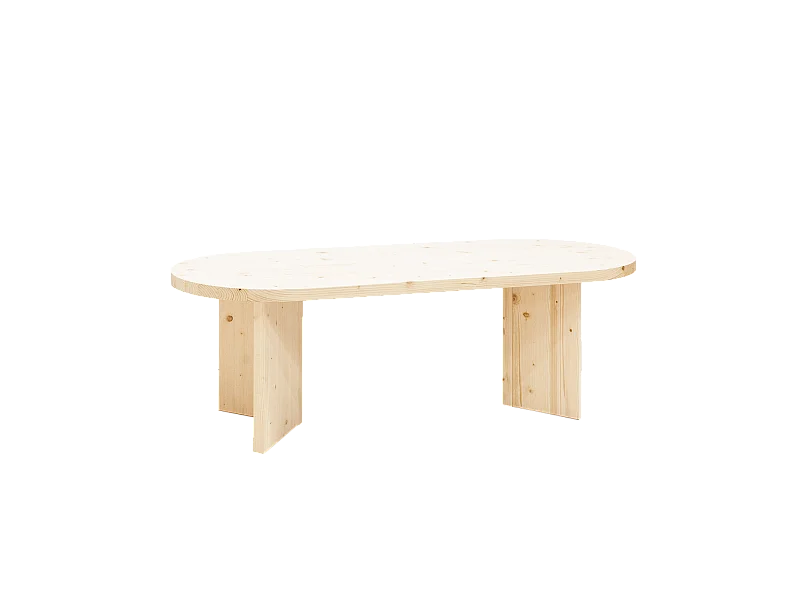 Tavolo da pranzo ovale in legno masello in tono naturale 160x75cm - OSAKA - DECOWOOD