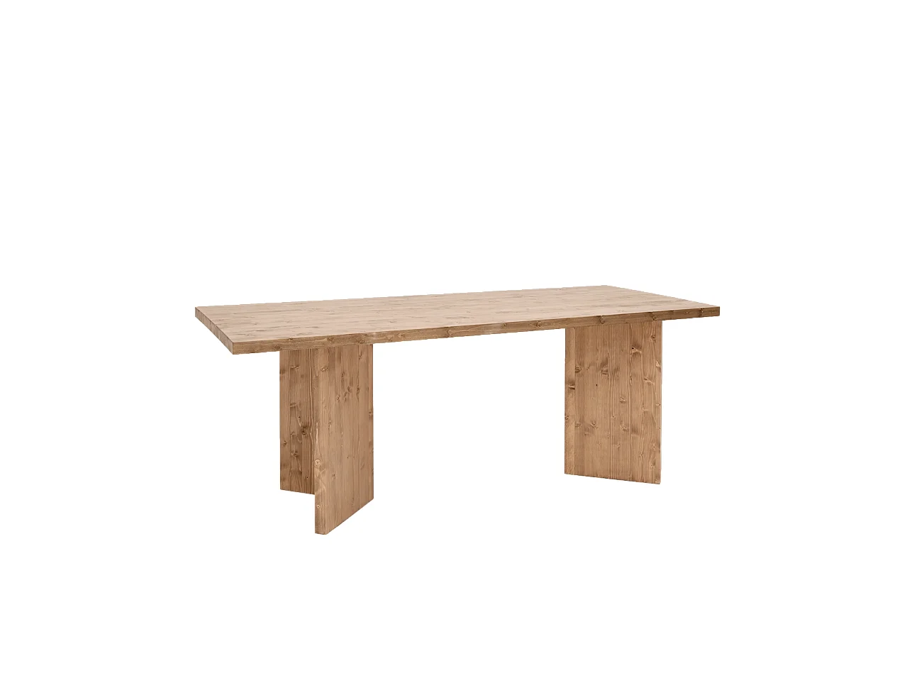 Table de salle à manger en bois de sapin vieilli 180x75cm - KYOTO - DECOWOOD