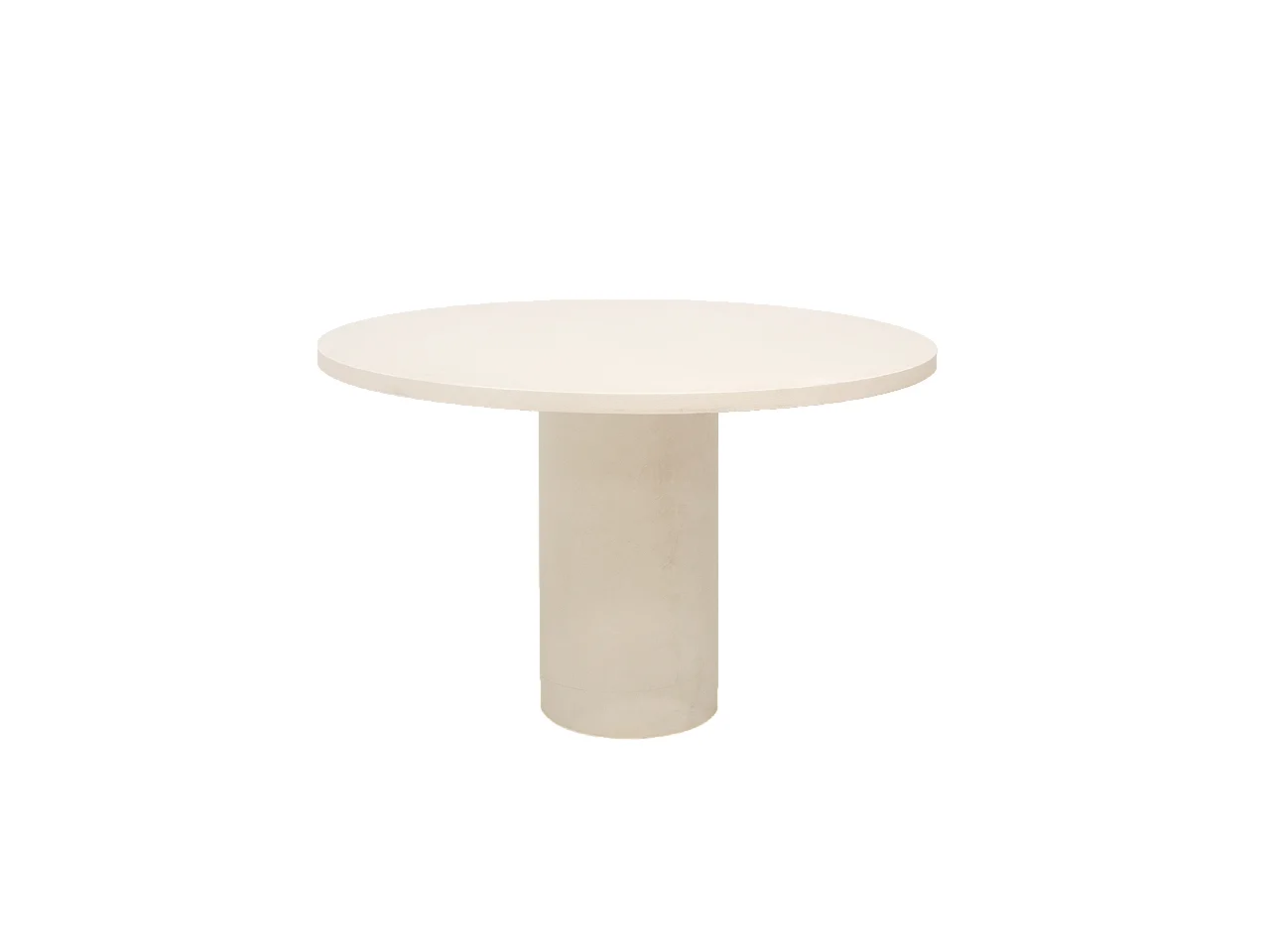 Table de salle à manger ronde en microciment blanc cassé 160x75cm - LUCÍA - DECOWOOD