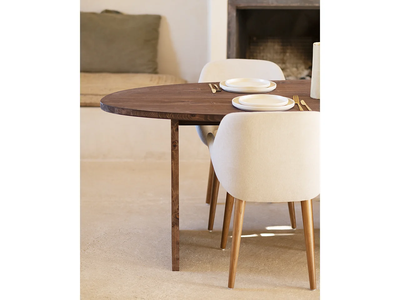 Table à manger en bois de sapin marron 210,2x75cm - MUR - DECOWOOD