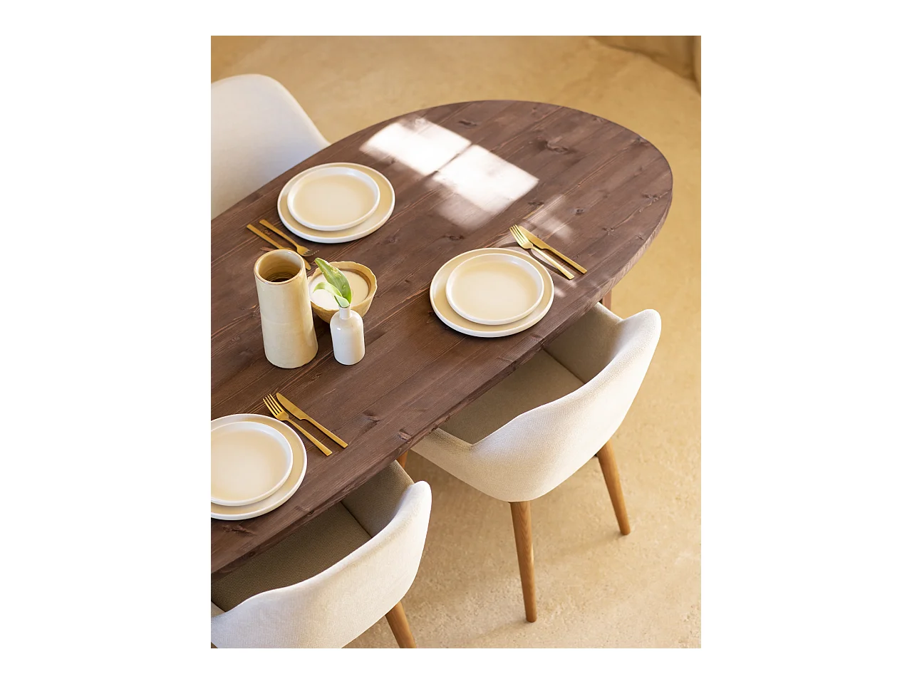 Table à manger en bois de sapin marron 210,2x75cm - MUR - DECOWOOD