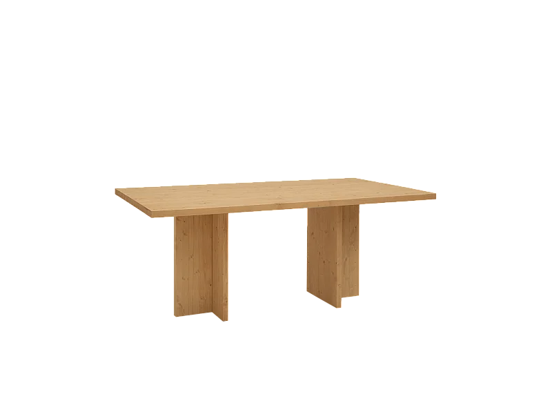 Mesa de comedor de madera maciza en tono roble medio 180x75cm - TENA - DECOWOOD