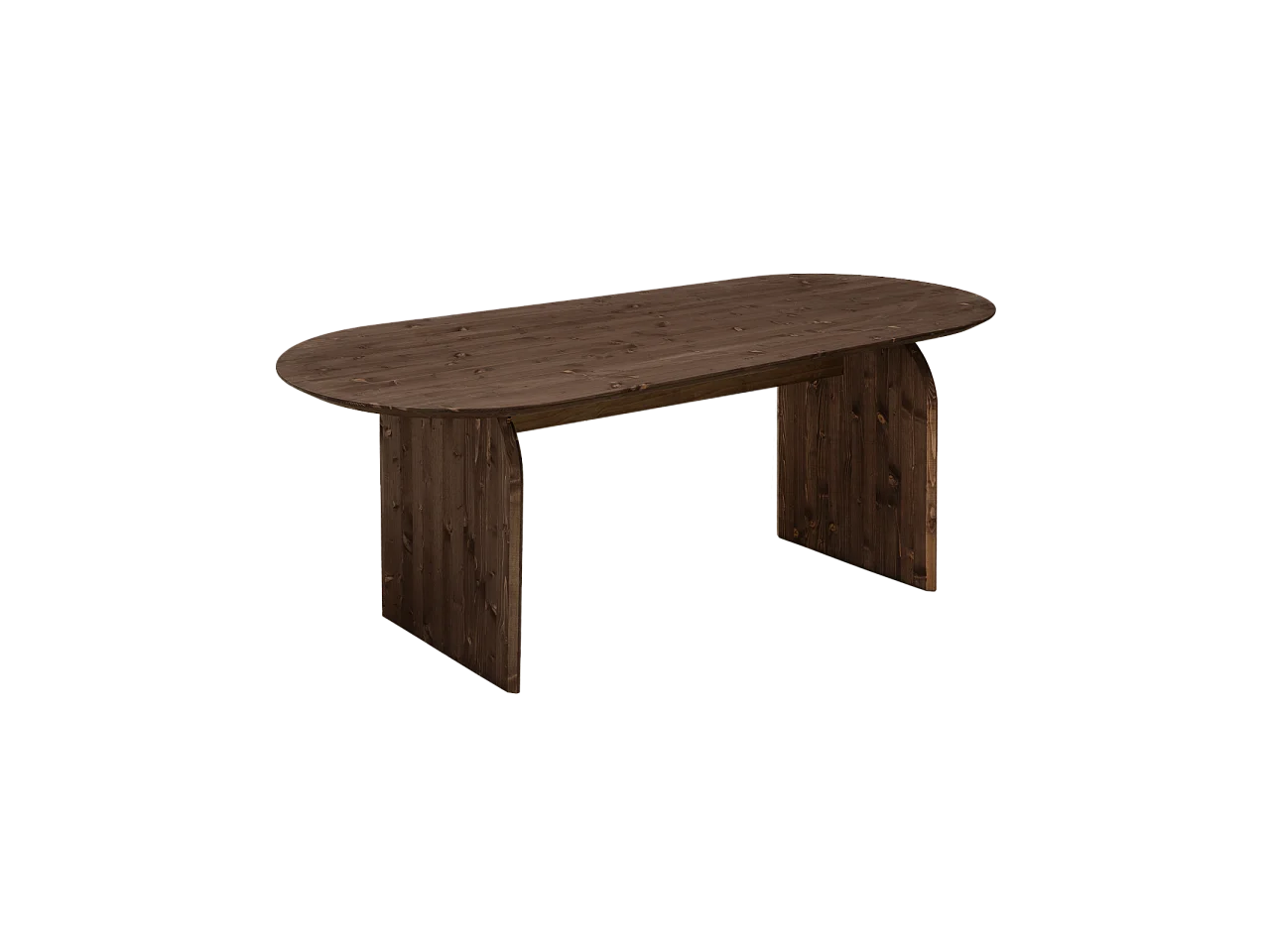 Tavolo da pranzo ovale in legno massello in tono noce 180x75,2cm - BLOOM - DECOWOOD