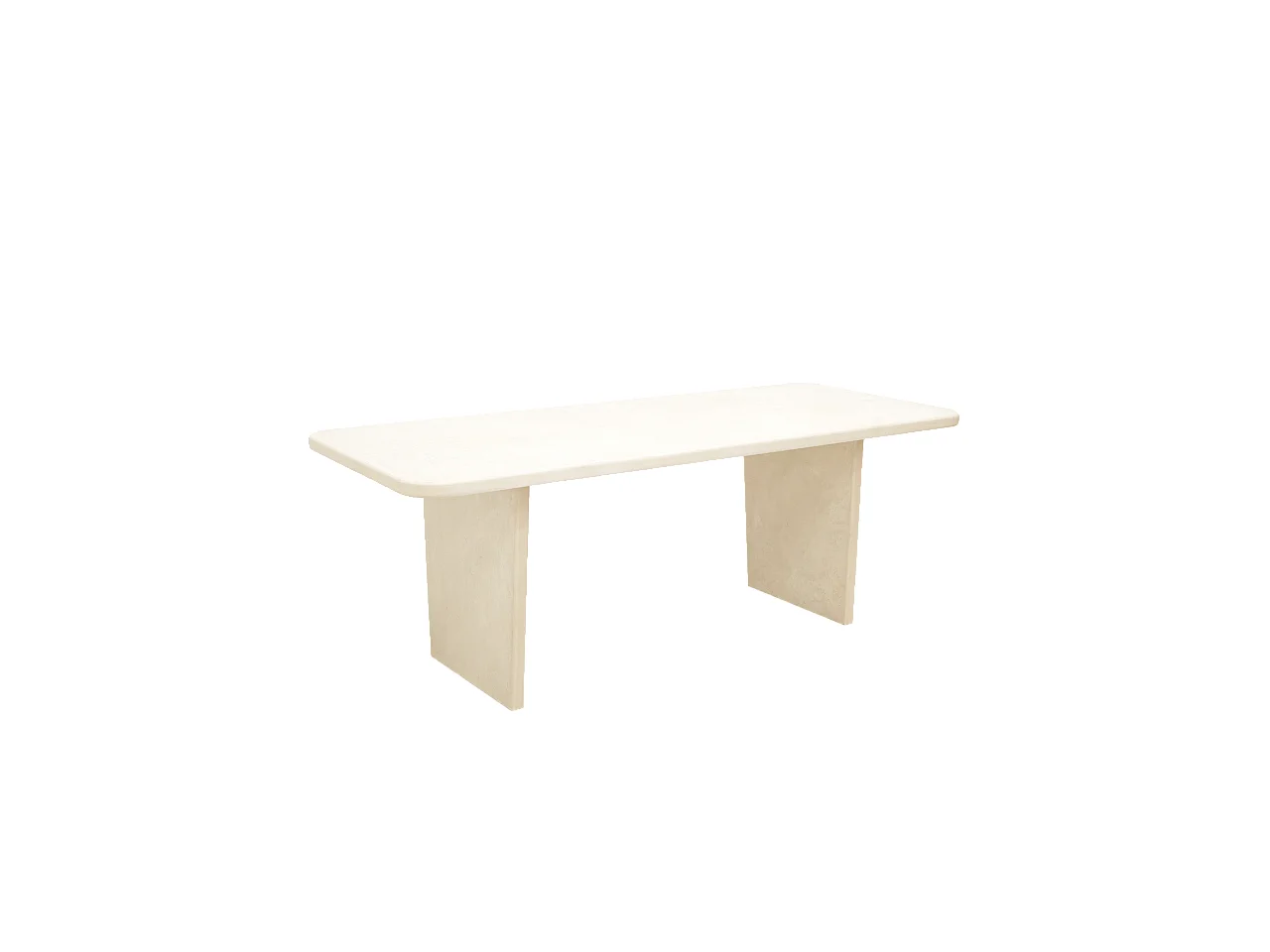 Table à manger en microciment blanc cassé 160x75cm - BIMBA - DECOWOOD
