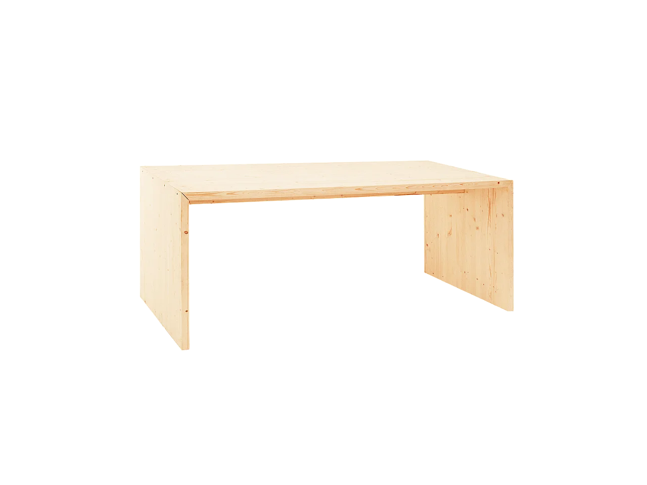 Mesa de comedor rectangular de madera de abeto maciza Decowood en tono natural de 160x75cm - TELVA - DECOWOOD