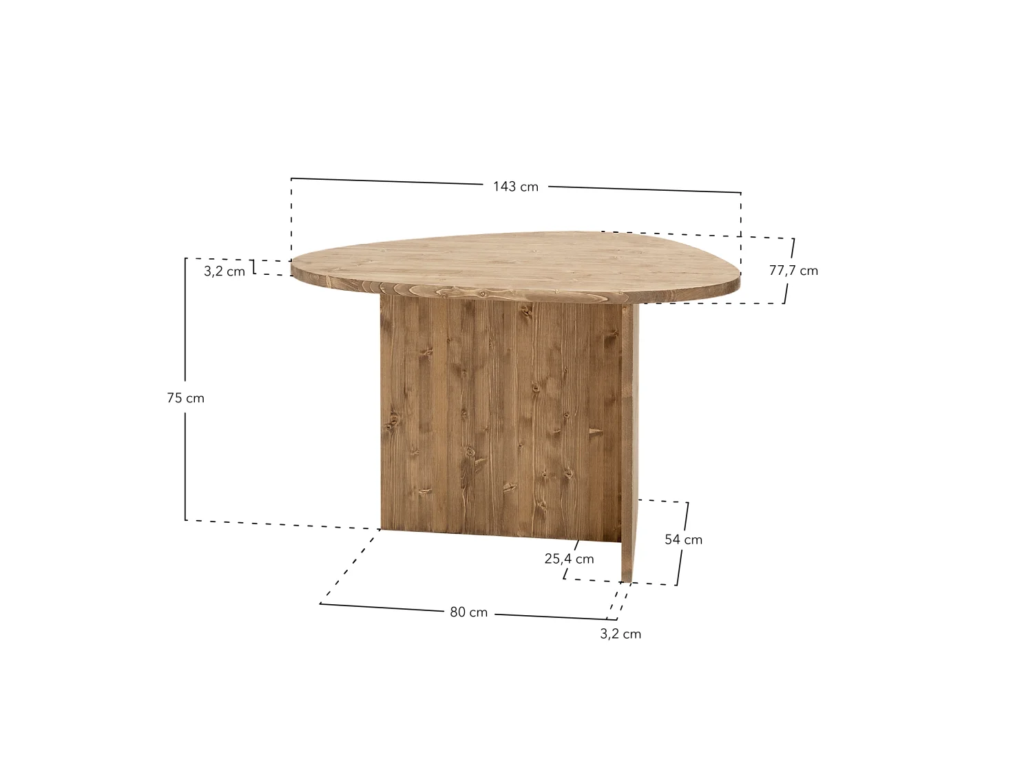 Table à manger en bois de sapin naturelle 142,9x75cm - MUR - DECOWOOD