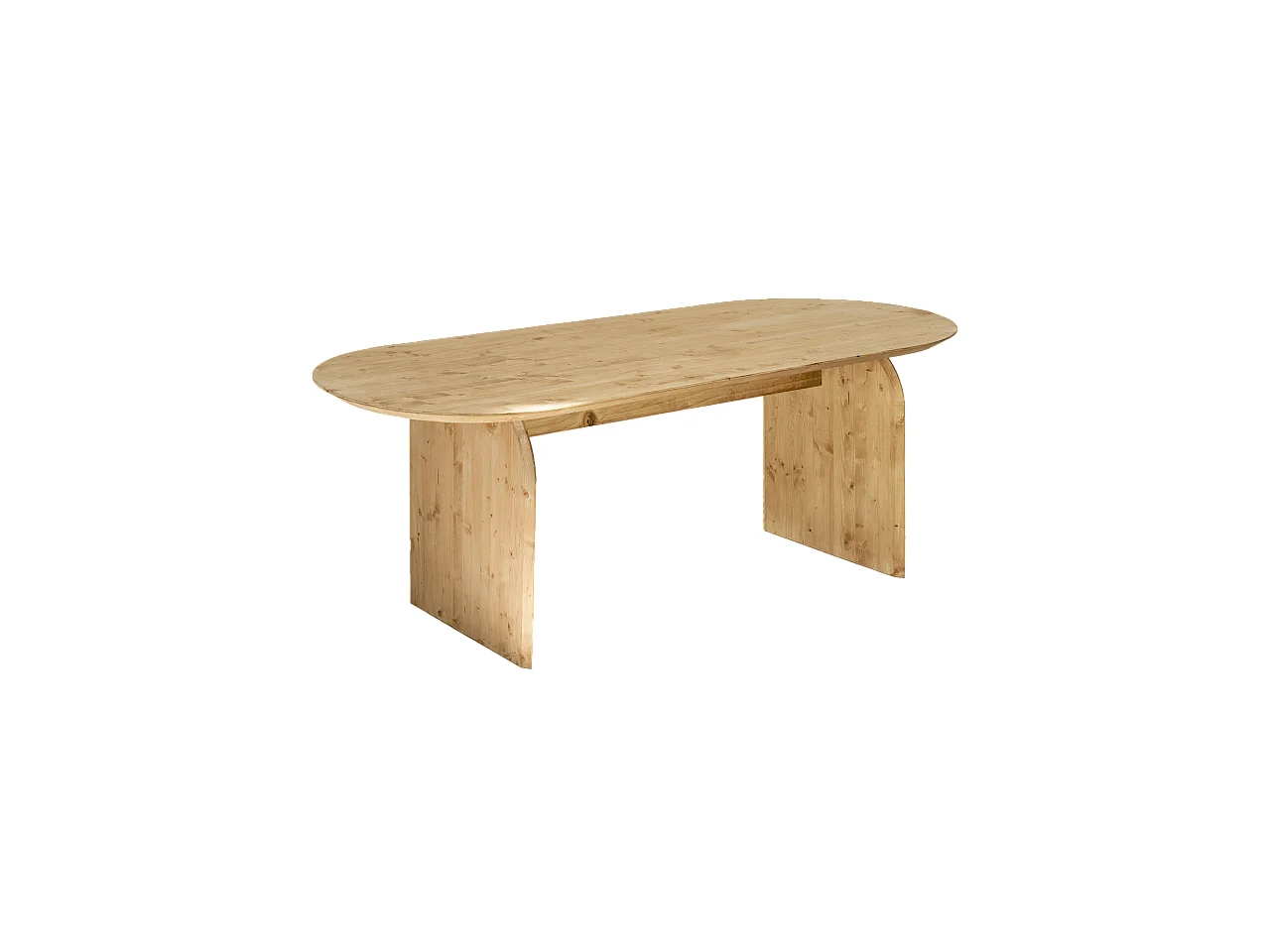 Mesa de comedor de madera de abeto maciza ovalada Decowood en tono roble medio de 200x75,2cm - BLOOM - DECOWOOD