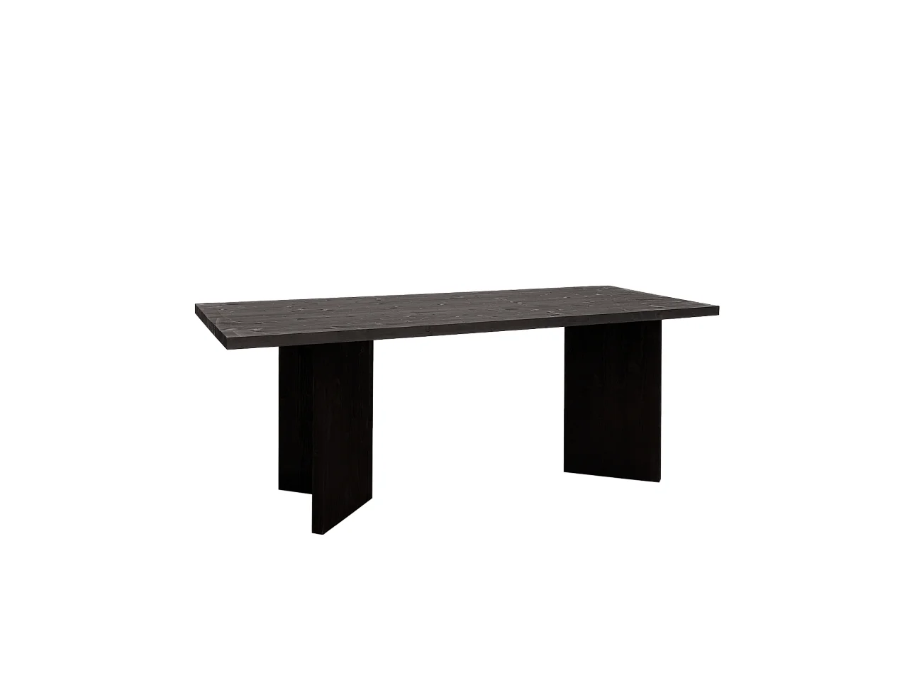 Mesa de comedor de madera maciza de abeto rectangular Decowood en tono negro de 180x75cm en tono negro - KYOTO - DECOWOOD