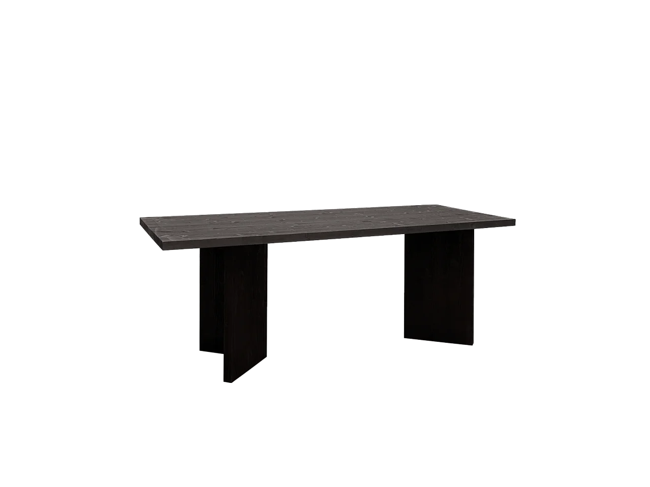 Mesa de comedor de madera maciza de abeto rectangular Decowood en tono negro de 180x75cm en tono negro - KYOTO - DECOWOOD