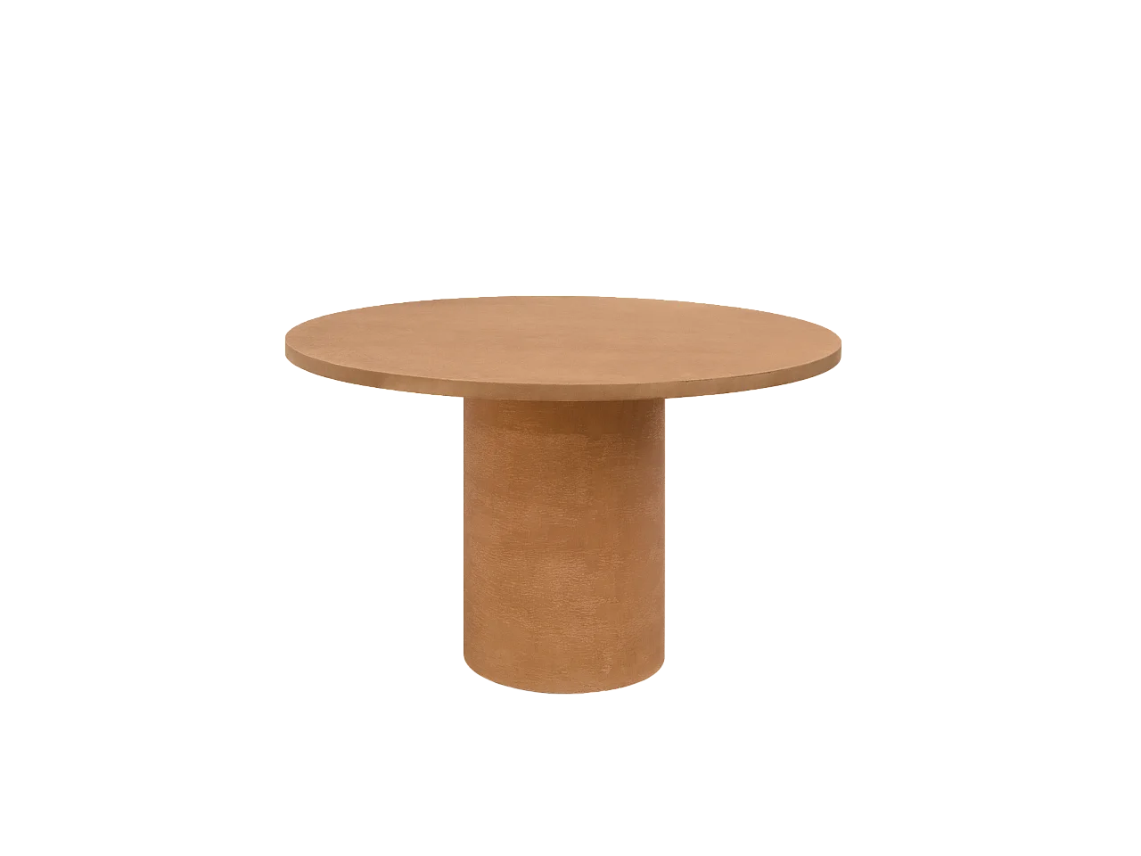 Tavolo da pranzo rotondo in microcemento colore terracotta 120cm